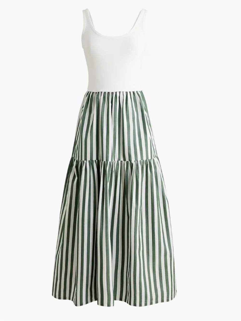 J.Crew Petite striped tiered knit mixy dress